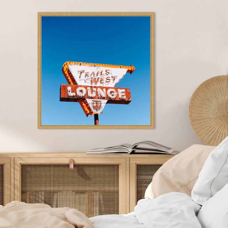 Trails West Lounge by Bethany Young Framed Canvas Wall Art Print - Sylvie Bright Gold