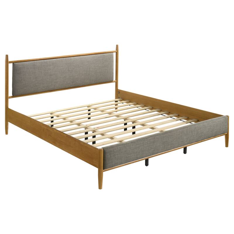 Mason 46-inch Panel Platform Bed Grey and Light Brown - King