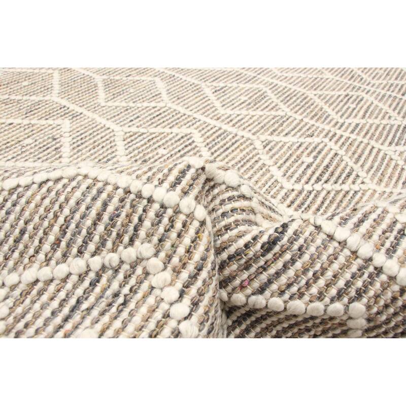 ECARPETGALLERY Braid weave Sienna Brown Wool Rug - 6'0 x 9'3