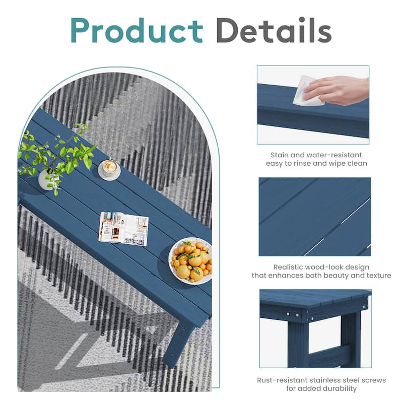40-inch Outdoor Patio HDPE Pub Bar Table, Balcony Table
