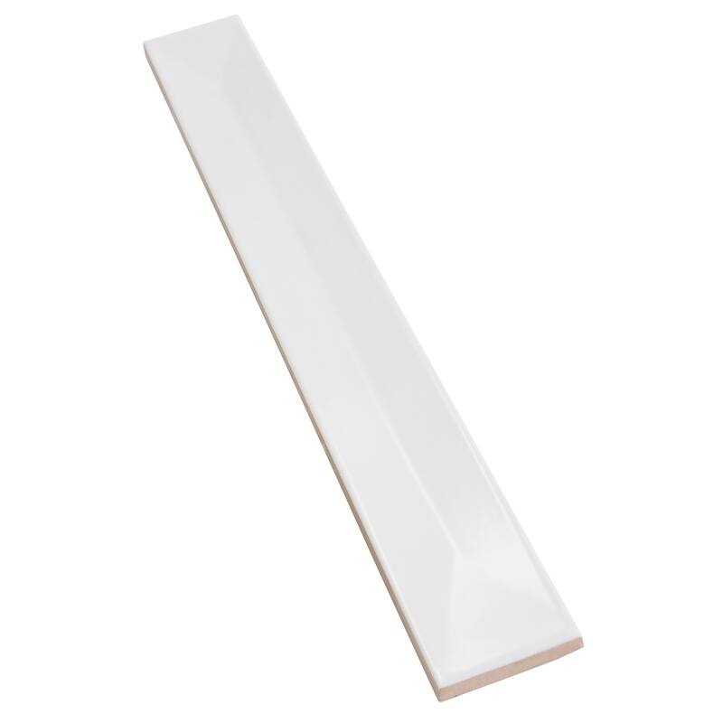 Apollo tile 2" x 16" Horizonte Glossy Snow White Ceramic Tile (10.76 sq ft/case) - 50 Pack