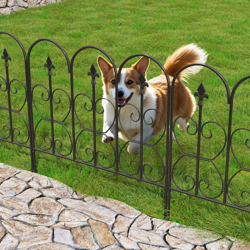 5/10-Pack Decorative Metal Garden Fence Panels Rustproof Outdoor Landscape Edging for Yard
