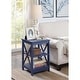 preview thumbnail 20 of 63, Copper Grove Cranesbill X-Base 3-Tier End Table with Shelves Cobalt Blue