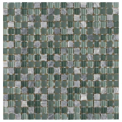 The Tile Life Victory 12x12 Grey Mystique Glass Mosaic Wall & Backsplash Tile