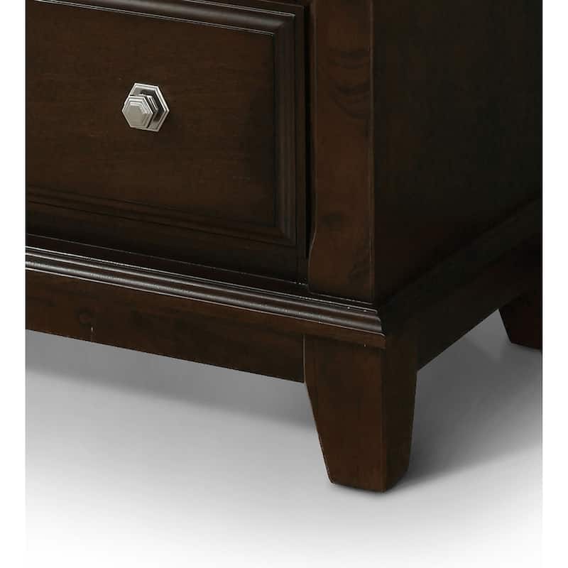 Hazelo Transitional Cherry Solid Wood 5-Drawer Chest by Furniture of America