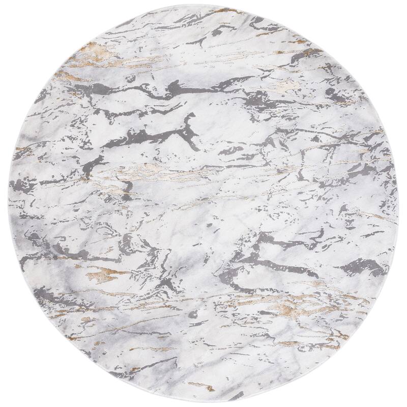 SAFAVIEH Craft Blanchette Modern & Contemporary Rug - 6'7" Round - Grey/Gold