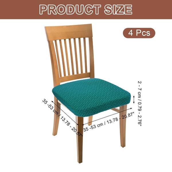 dimension image slide 4 of 9, Chair Seat Covers, Chair Cushion Slipcovers, Waterproof Seat Protector for Dining Room, Kitchen - 4Pcs