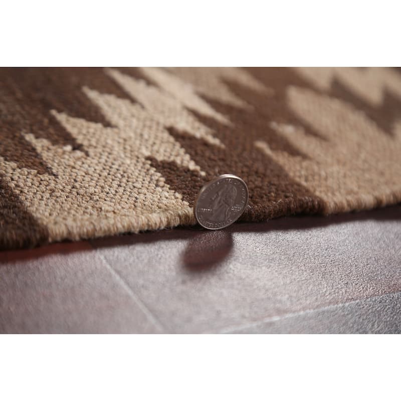 Natural Dye Tribal Geometric Oriental Kilim Area Rug Wool Flat-woven - 4'10" x 6'7"