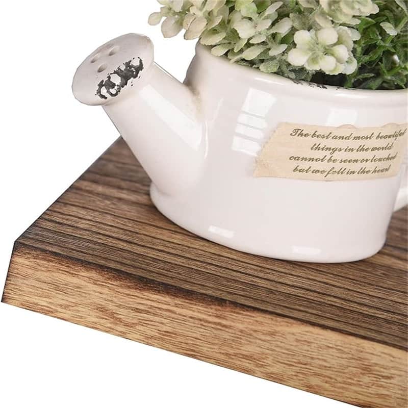 24 Inch Rustic Floating Shelves for Wall Decor Farmhouse Wood Wall Shelf for Bathroom Kitchen Bedroom Living Room Set of 4 Brown