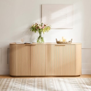 70-inch Wide Modern Sideboard Cabinet with Semi-Cylindrical Columns