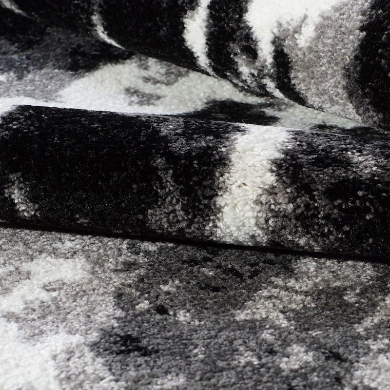 Porch & Den Westway Black/ White/ Grey Soft Abstract Area Rug