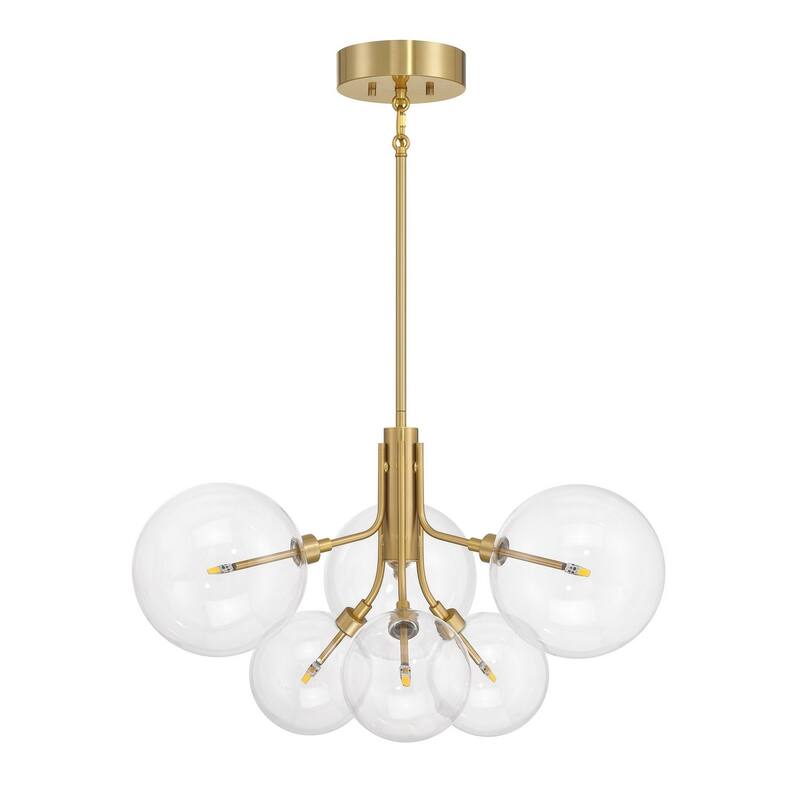 6-Light Chandelier By Trade Winds - Natural Brass