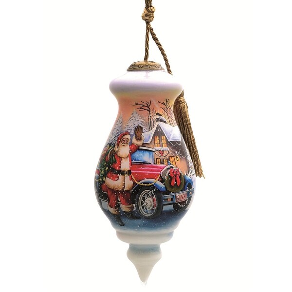 6” Santa Delivery Gift Christmas Glass Ornament - On Sale - Overstock