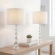 preview thumbnail 1 of 15, JONATHAN Y Harper 28.5" Crystal LED Table Lamp, Clear/Chrome (Set of 2) Clear