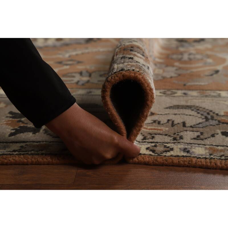 Transitional Oushak Indian Area Rug Handmade Wool Carpet - 8'2"x 9'10"
