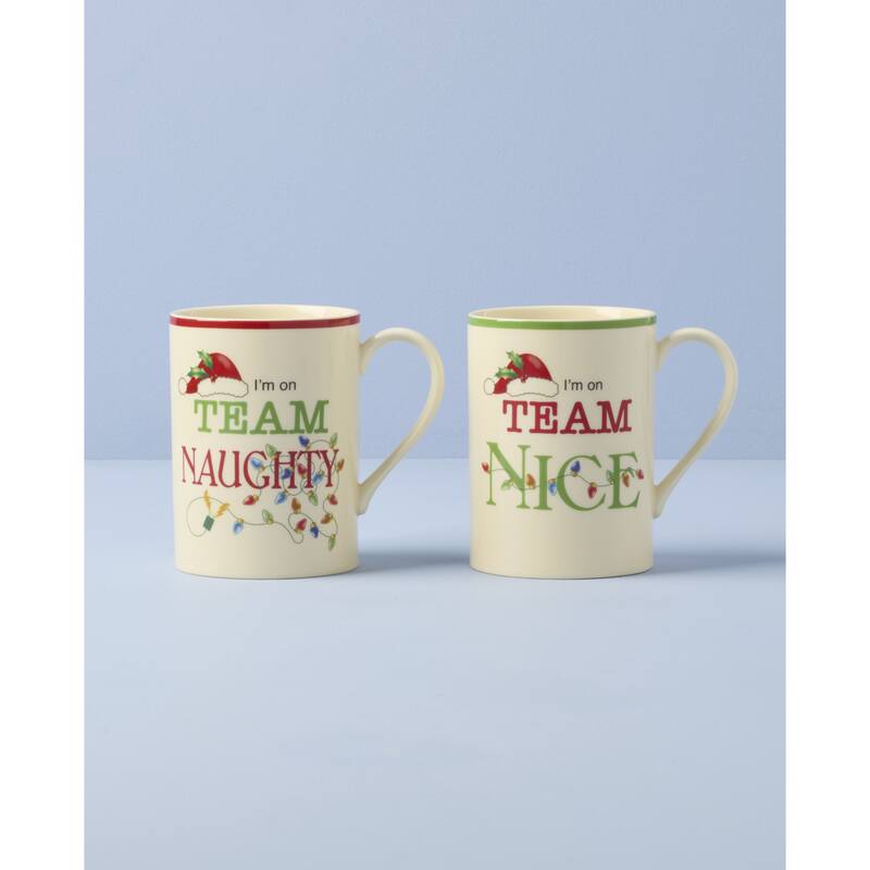 Lenox Naughty & Nice Mugs, Set of 2