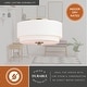 preview thumbnail 5 of 16, Burnaby Mid-Century Modern Ceiling Mount Light White Linen Drum Shade