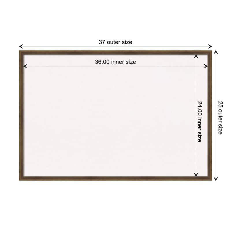 Lucie Wood Framed White Corkboard Bulletin Board - Lucie Light Bronze - Board Size 36x24