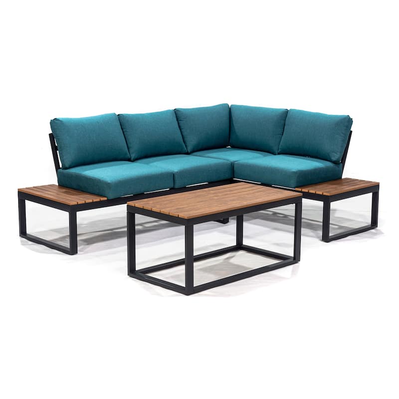 Cordova Outdoor Patio Sectional Set - Blue