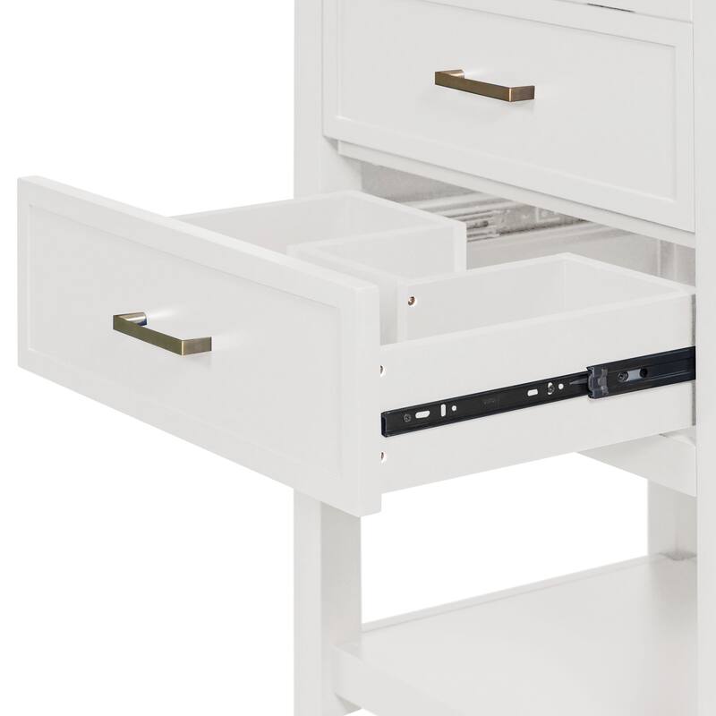 Blue and Gold Bathroom Vanity with Resin Basin Sink, U-Shaped Drawer, Textured Hardware, Storage Cabinet - 24in L MDF