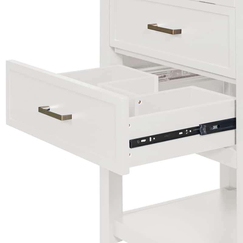 Roomfitters 24 Inch Bathroom Vanity with Sink, Modern Storage Cabinet with 2 Drawers, Freestanding Single Vanity, White