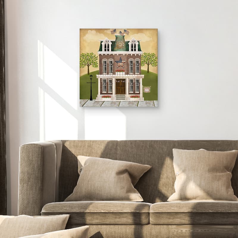 Americana Town Hall by Beth Albert Canvas Art Print