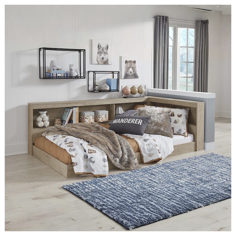 Oliah Natural Bookcase Storage Bed - Natural - Twin