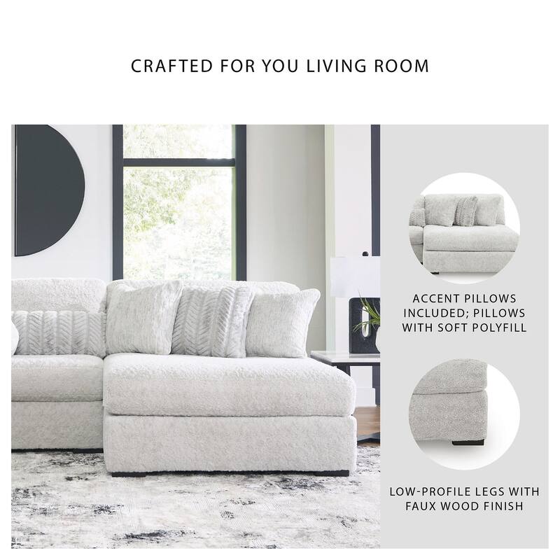 Signature Design by Ashley Snodoodle Gray 3-Piece Sectional with Chaise - 125" W x 67" D x 40" H