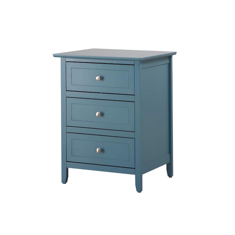 Compact Teal Nightstand with Three Drawers for Modern Bedrooms