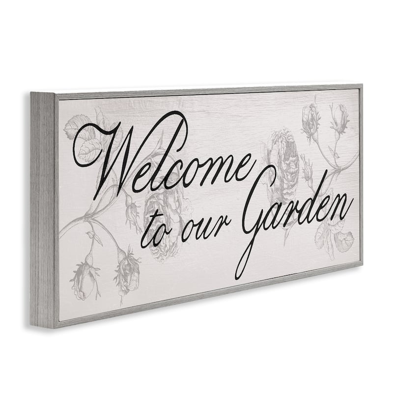 Stupell Vintage Welcome To The Garden Framed Giclee Art Design By Lil' Rue