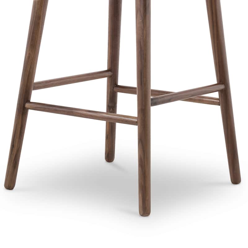 Poly & Bark Notello Leather Counter Stool - 26" Seat Height Solid Oak Wood Frame
