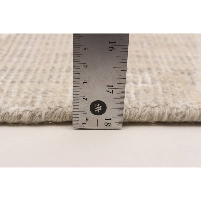 ECARPETGALLERY Hand-knotted Tangier Light Khaki Viscose, Wool Rug - 5'0 x 7'11