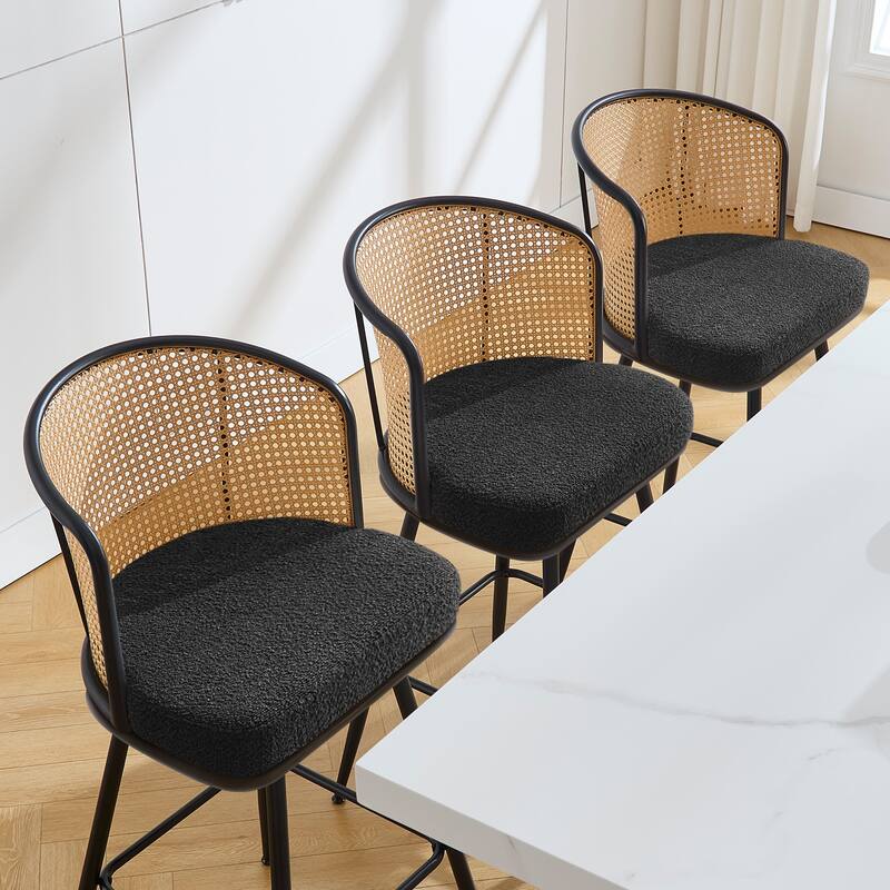 26"/29" Rattan Upholstered Bar Stool /Counter Stools Set of 2/3/4