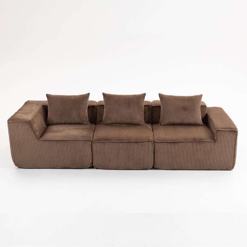 GDFStudio - Solaro Series Multi-Person Modular Compression Sofa with Distinct Textures and Corduroy Comfort