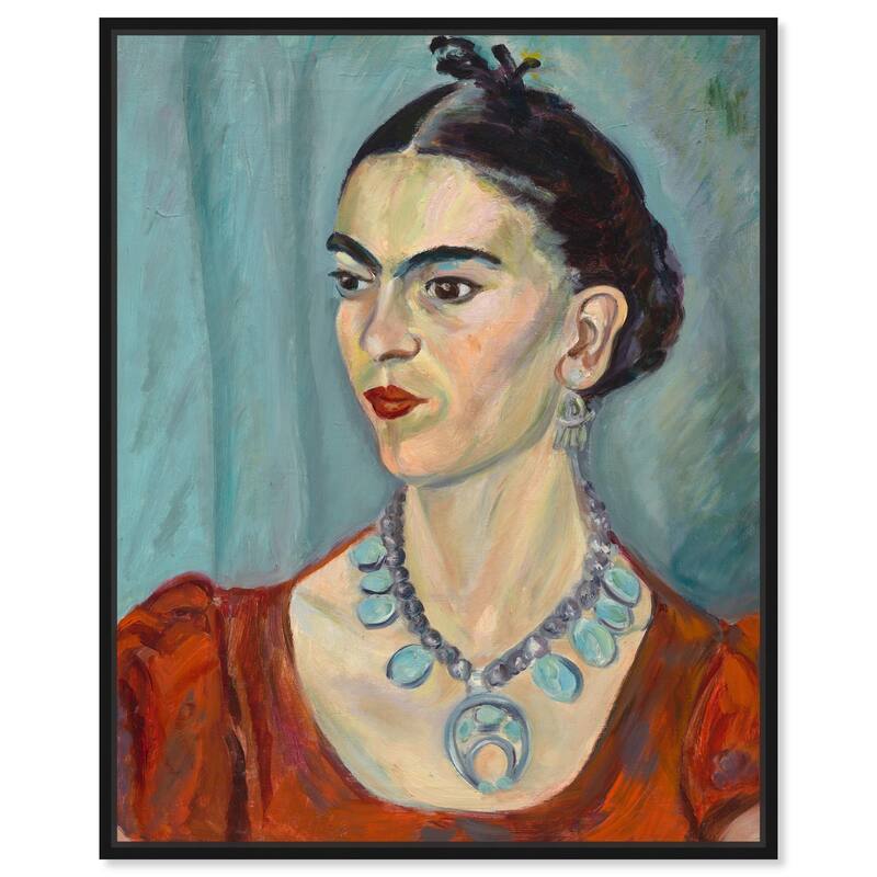 Frida Kahlo by Magda Pach 1933 Canvas by Art Remedy - 30" x 36" - Black