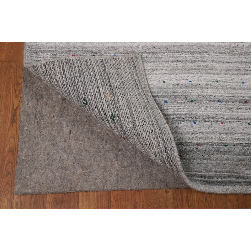 Gabbeh Oriental Area Rug Hand-Knotted Tribal Silk Carpet - 9'5" x 11'10"