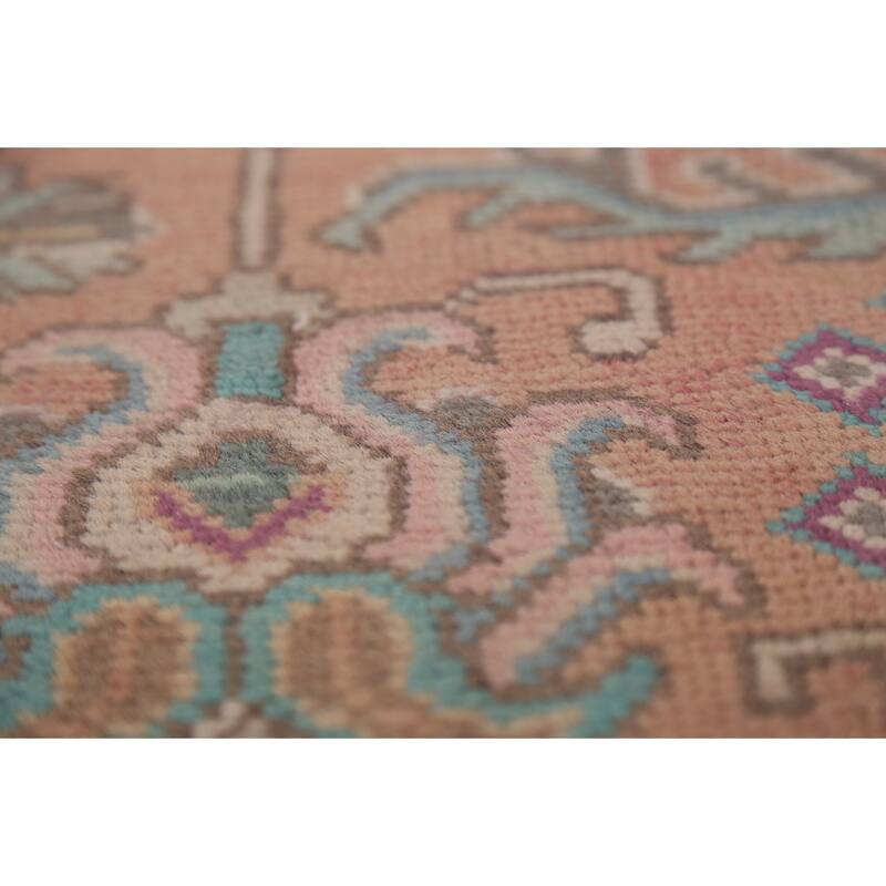 Geometric Tabriz Persian Vintage Area Rug Handmade Wool Carpet - 9'7"x 12'5"