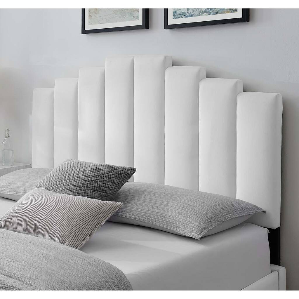 Milwaukee White Velvet Upholstered Full/Queen Size Headboard