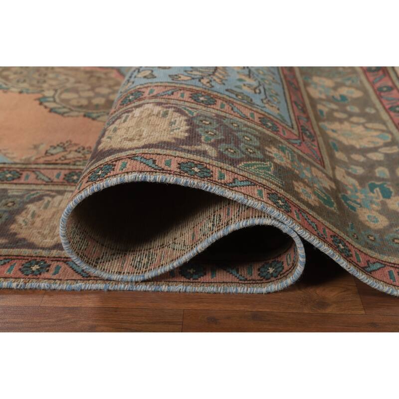 Tabriz Persian Vintage Area Rug Handmade Oriental Wool Carpet - 6'8" x 9'11"
