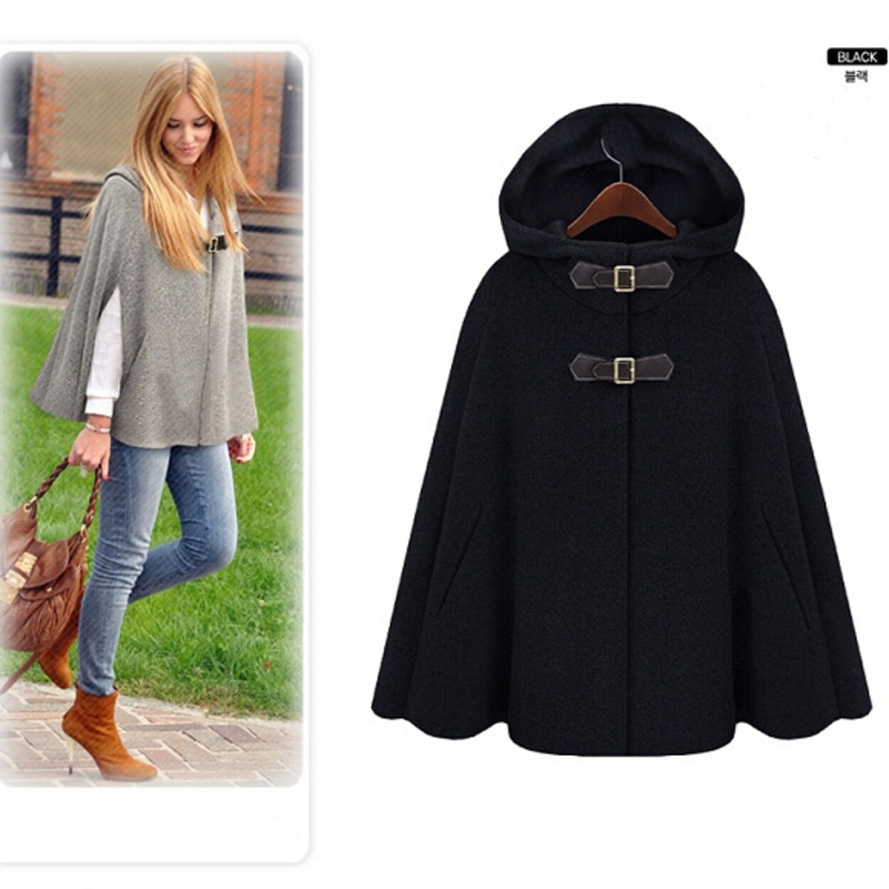 Shop Women Wool Cape Coat Hooded Double Breasted Warm Coat On Sale Overstock 31157593