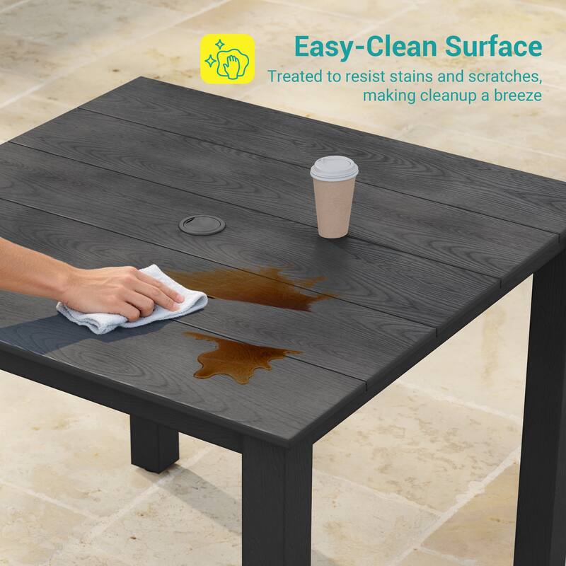 HIPS Outdoor Dining Set All-weather Patio Table and Chairs(Set of 5)