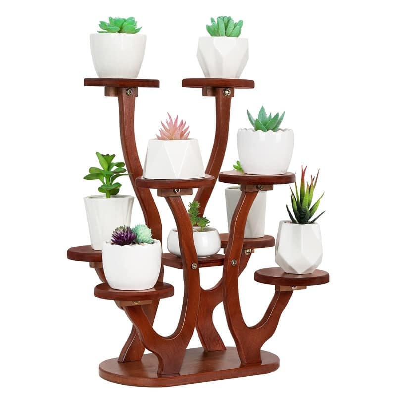 9 Pots Mini Succulent Stand Windowsill - 15.4 x 10.2 x 17.9 inches