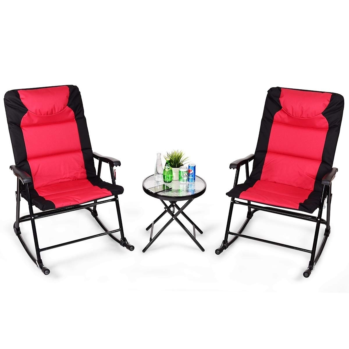 Outdoor folding rocking chair set cheap