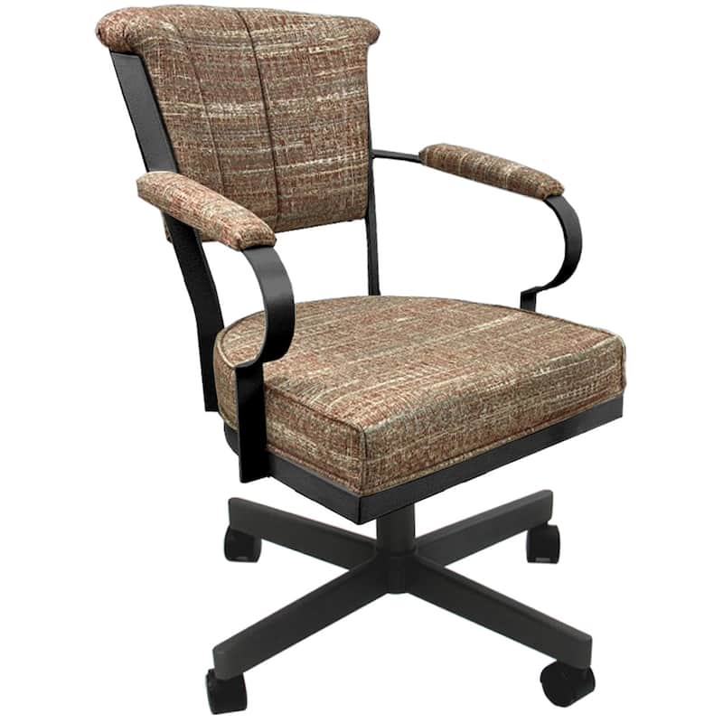 Miami Swivel Metal Caster Chair on Reading Base - 18" High Seat - Watusi Madder - Grey