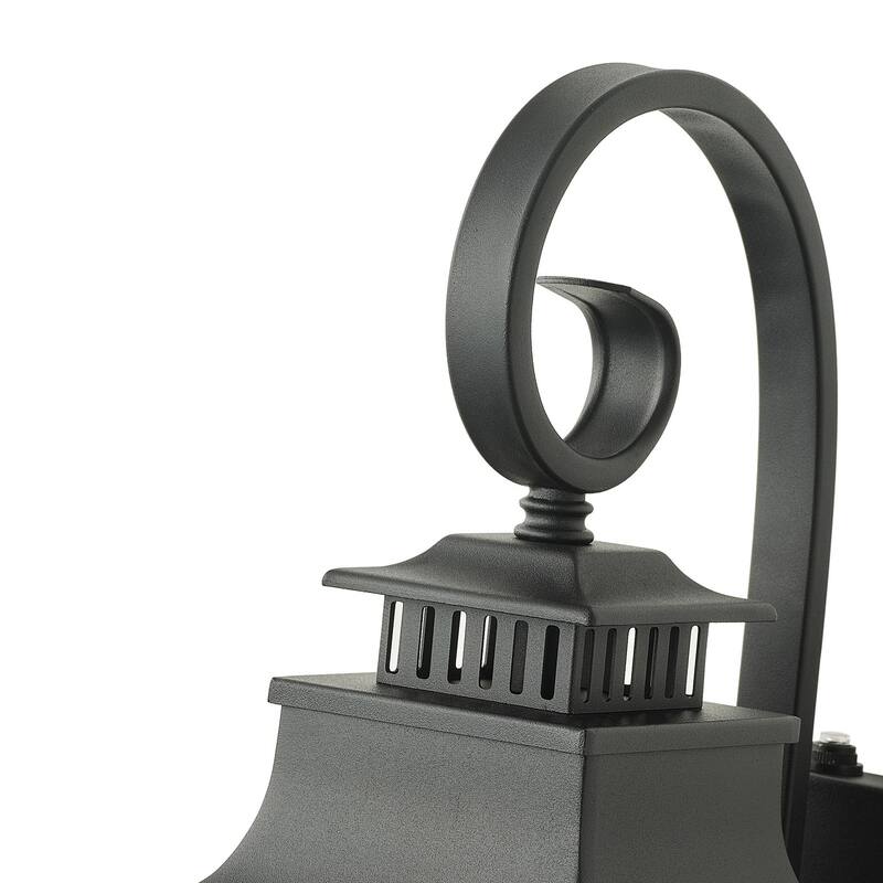 Modern 1-Light Black Finish Dusk To Dawn Sensor Outdoor Wall Sconce