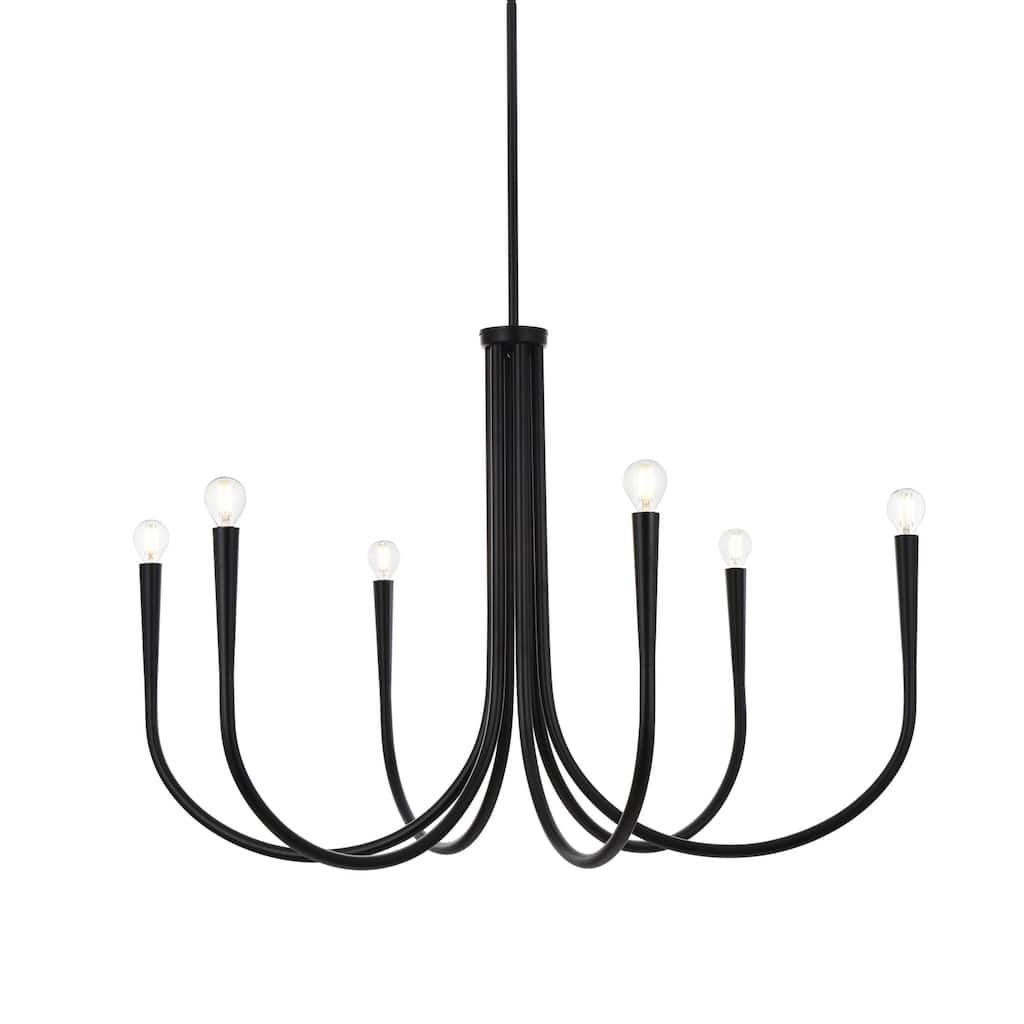 Elegant Lighting LD722D36 Layne 6 Light 36" Wide Taper Candle Style