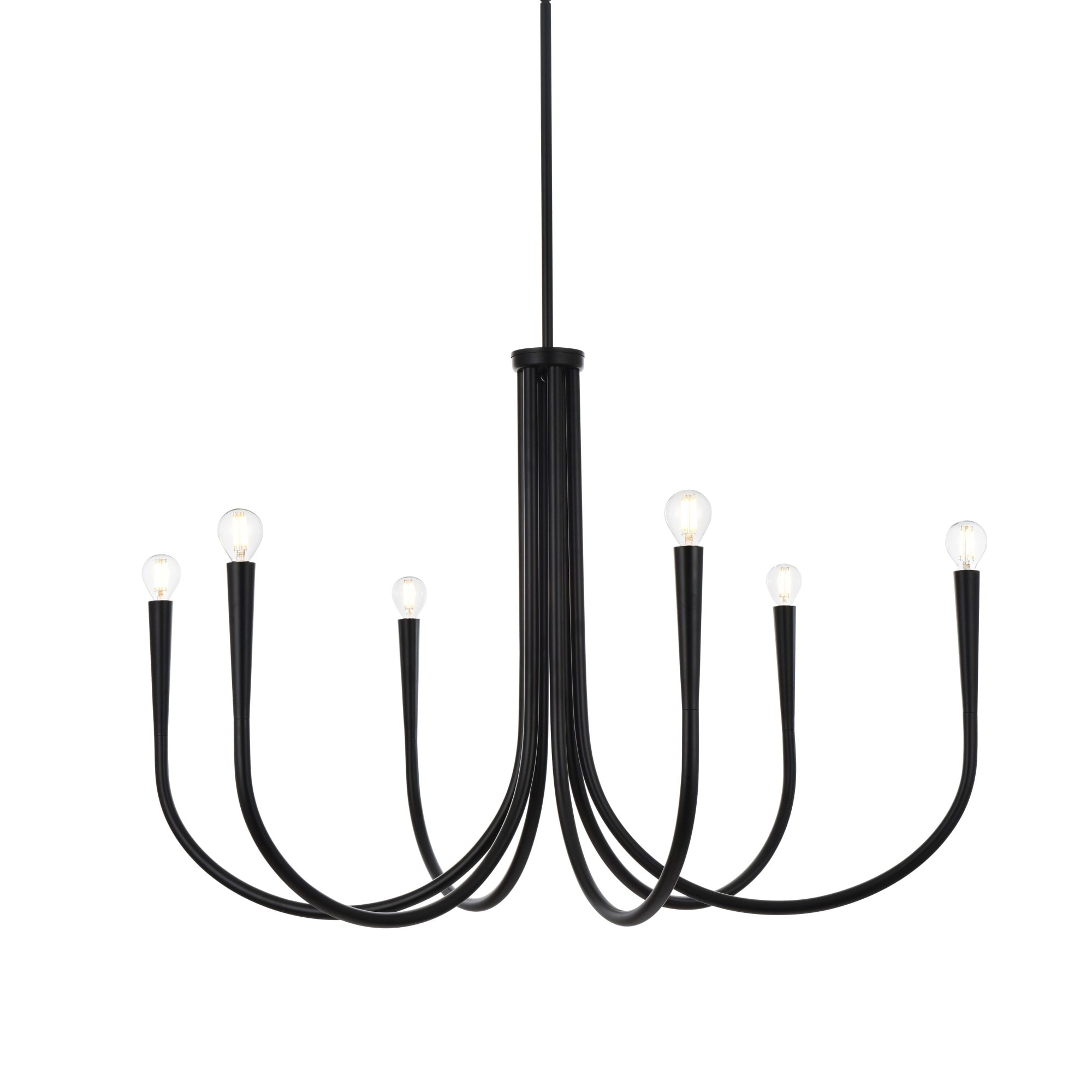 Elegant Lighting LD722D36 Layne 6 Light 36" Wide Taper Candle Style