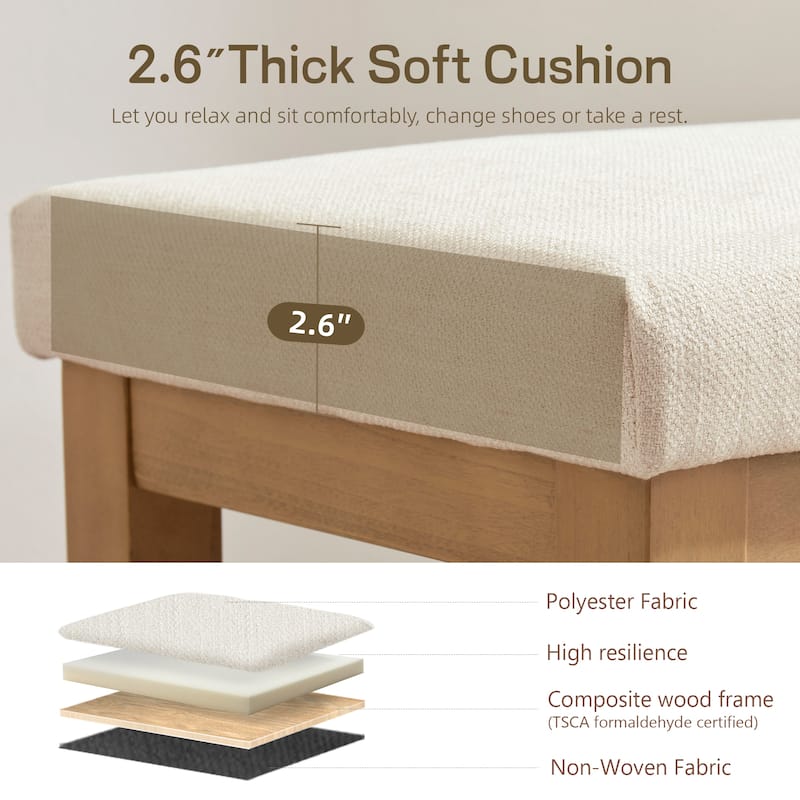 HUIMO Multi-Functional Modern Entryway Double Layer Shoe Bench 39 inch