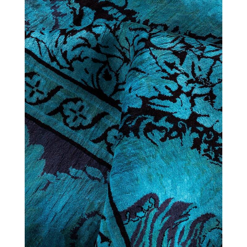 Fine Vibrance One-of-a-Kind Handmade Area Rug - Blue, 10' 0" x 13' 10" - 10' 0" x 13' 10"