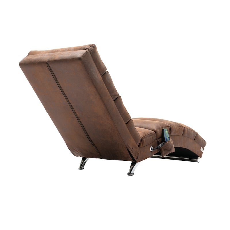 Linen Massage Chaise Lounge Indoor with Remote Control,Ergonomic Electric Massage Long Lounger with 5 Modes for Office